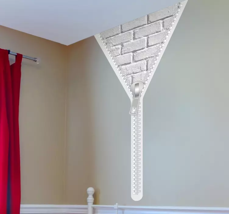 Vinilo decorativo cremallera ladrillos - TenVinilo