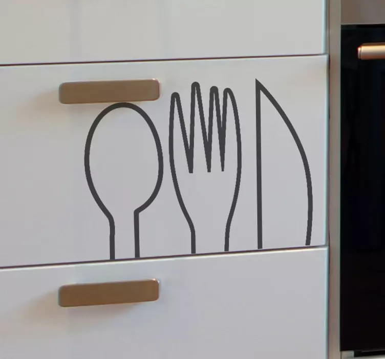 Vinilo para cocina cubiertos cajón - TenVinilo