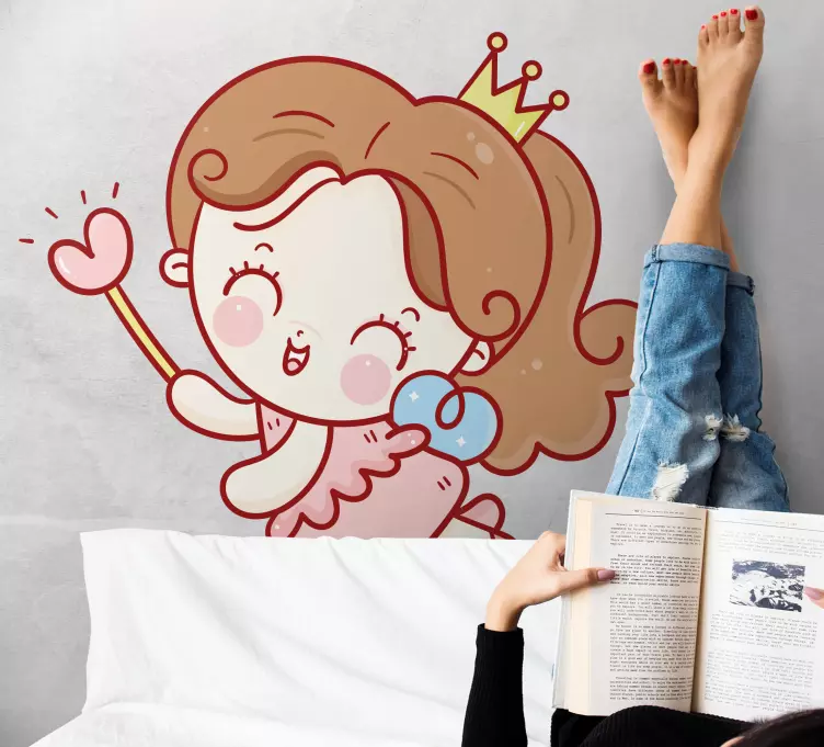 Vinilo cuento infantil Hada rosa bebé - TenVinilo