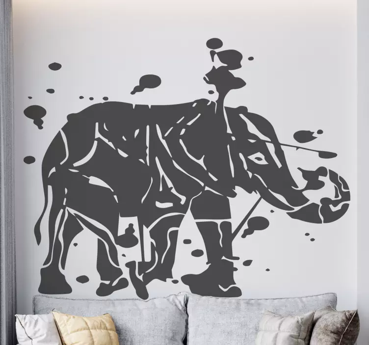 Vinilo animal salvaje Salpicadura de elefante  - TenVinilo