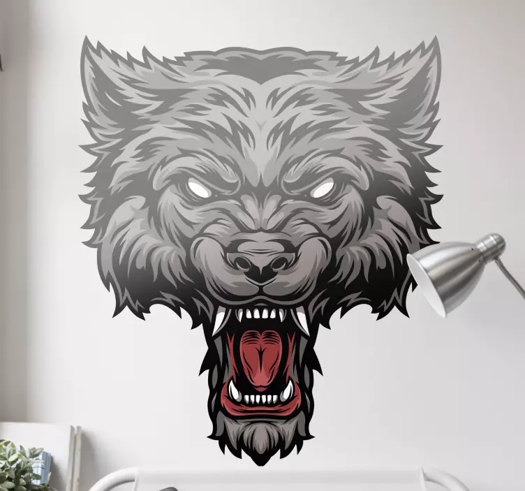 Vinilo animal salvaje Silueta de cabeza de lobo - TenVinilo