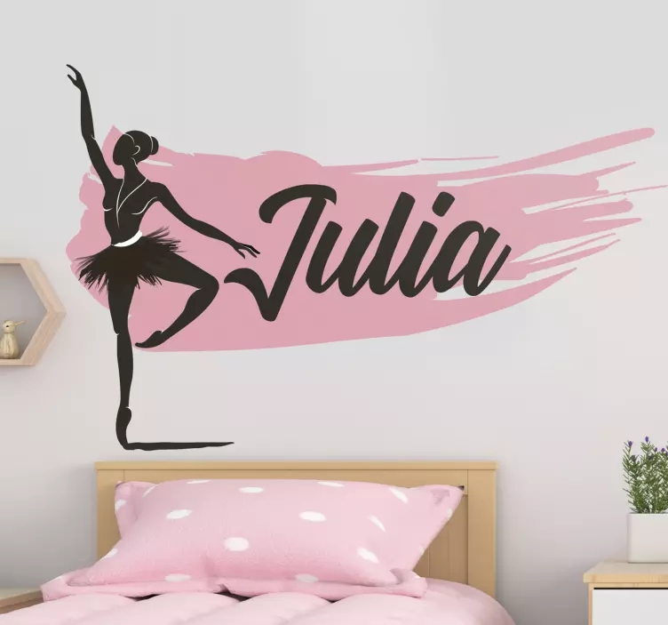 Vinilo pared de ballet nombre personalizable - TenVinilo