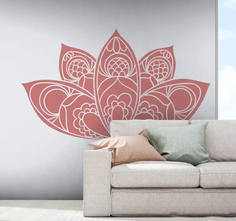 Vinilo pared de flor estilo mandala - TenVinilo