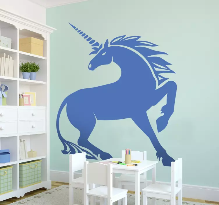 Vinilo decorativo dibujo de unicornio - TenVinilo