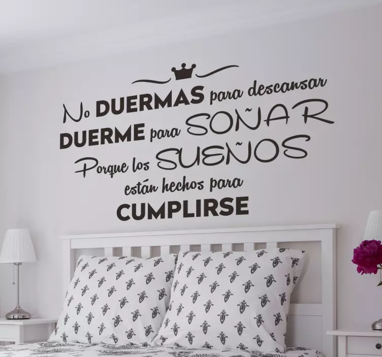 Vinilo pared dormitorio duerme para soñar - TenVinilo