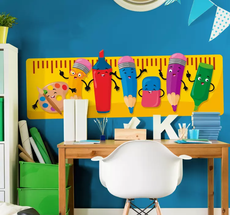 Vinilo educativo Amigos lápiz - TenVinilo