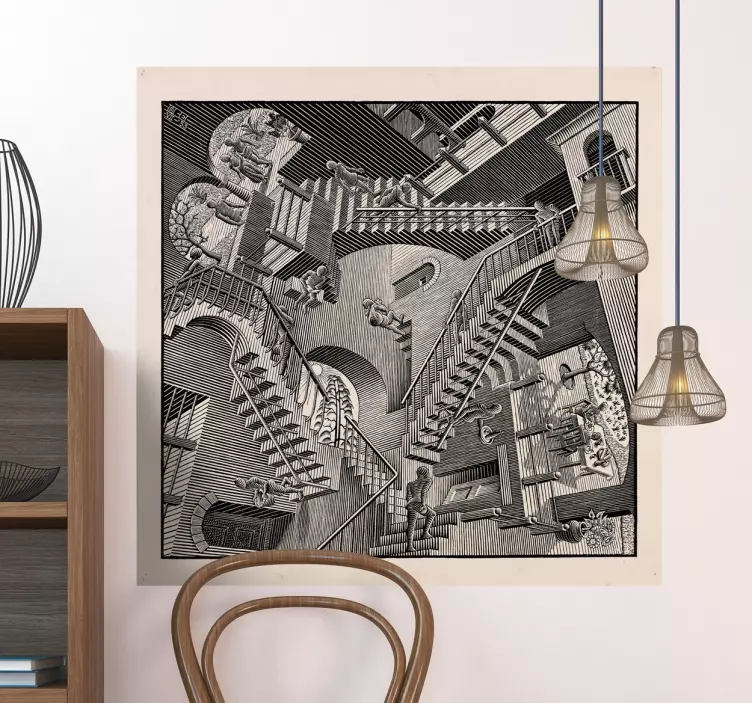 Vinilo decorativo escaleras de Escher - TenVinilo
