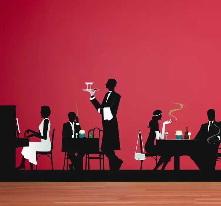 Vinilo decorativo escena restaurante - TenVinilo