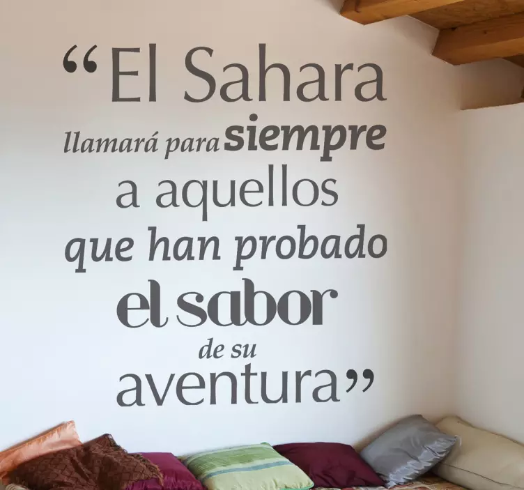 Vinilo decorativo frase Sáhara - TenVinilo