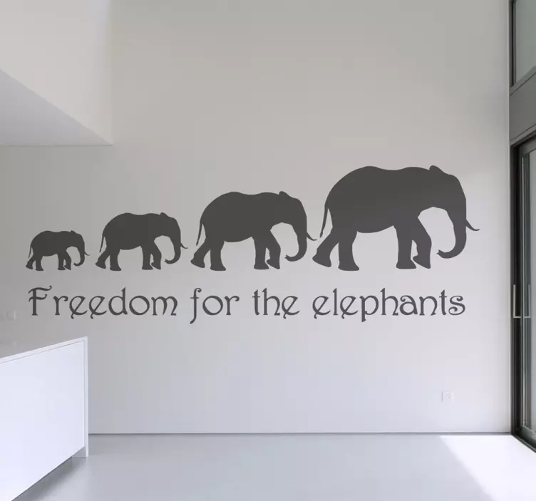 Vinilo decorativo freedom elephants - TenVinilo