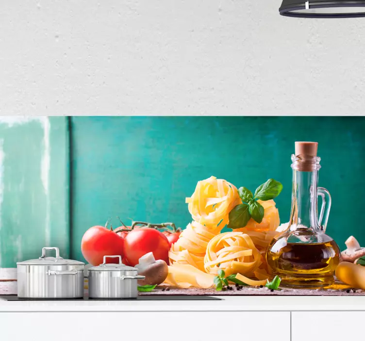 Vinilo decorativo ingredientes pasta - TenVinilo
