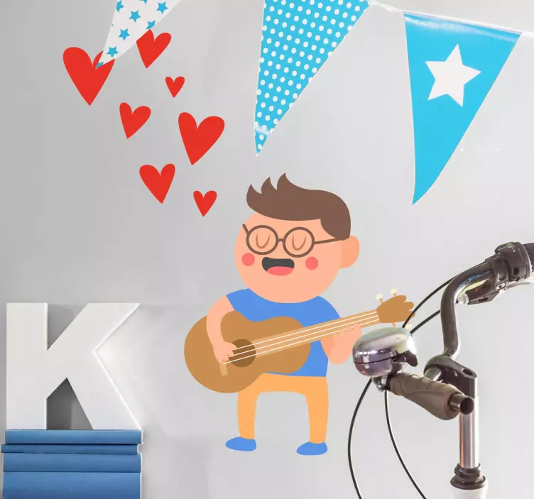 Vinilo decorativo love music boy - TenVinilo