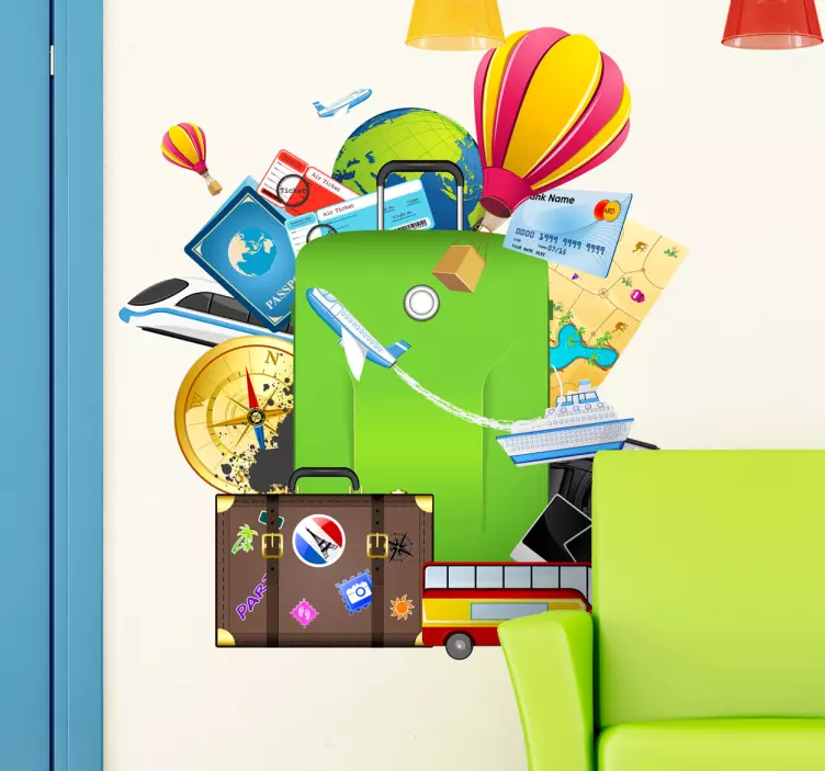 Vinilo decorativo maleta de viaje - TenVinilo