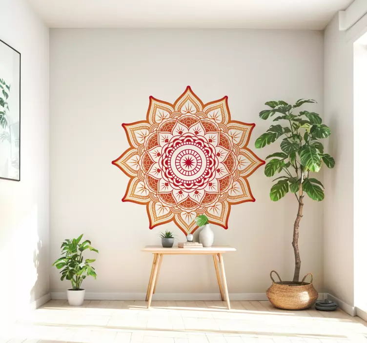 Vinilo mandala ornamental con forma de sol - TenVinilo