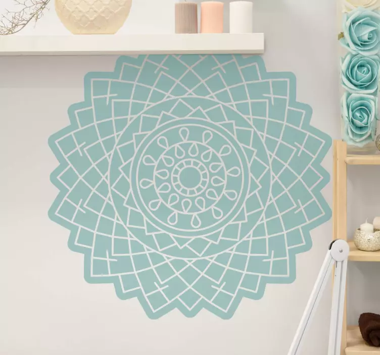 Vinilo mandala étnico ornamental monocolor - TenVinilo