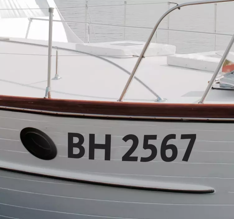 Vinilo marinero registro de embarcación personalizada - TenVinilo