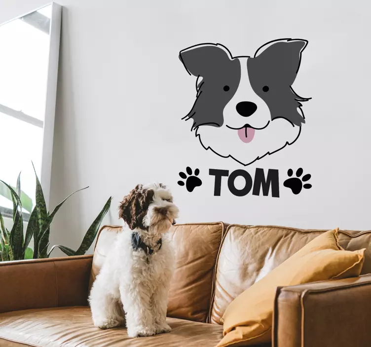 Vinilo mascota Collie personalizado - TenVinilo