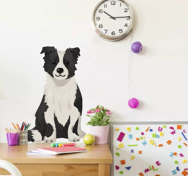 Pegatina personalizada mascota vinilo adhesivo del collie - TenVinilo