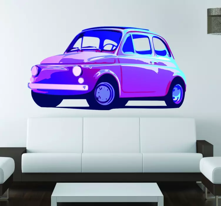 Vinilo decorativo old fiat 500 - TenVinilo