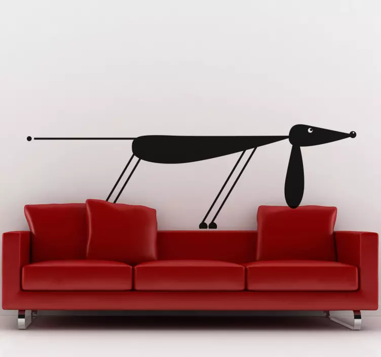 Vinilo decorativo perro salchicha - TenVinilo