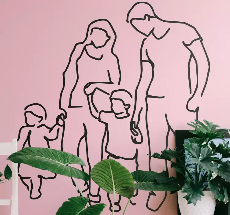 Vinilo persona Familia minimalista - TenVinilo