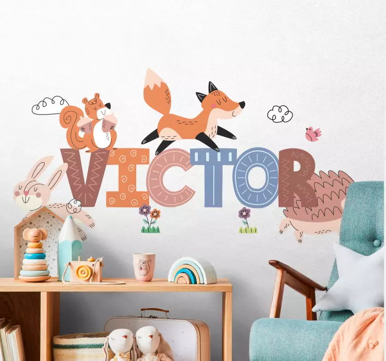 Vinilo personalizable Animales del bosque - TenVinilo