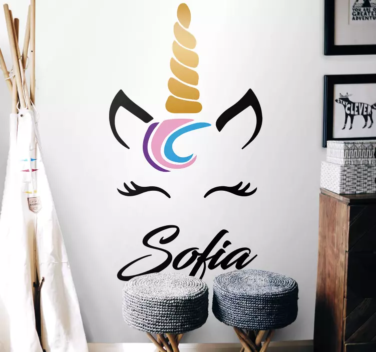 Vinilo personalizable Unicornio personalizado - TenVinilo