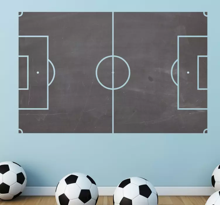 Vinilo decorativo pizarra campo de fútbol - TenVinilo