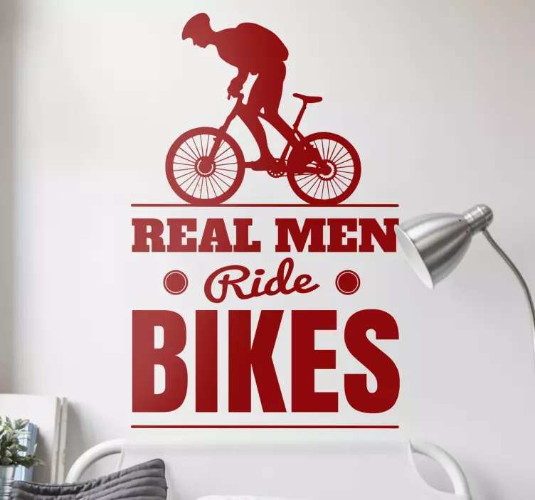 Vinilo decorativo real men ride bikes - TenVinilo
