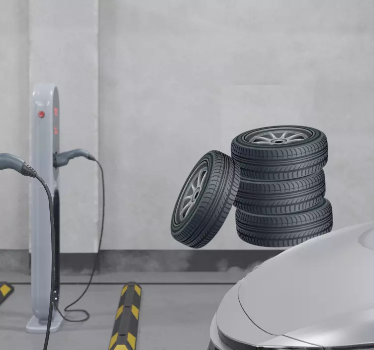 Vinilo decorativo ruedas apiladas - TenVinilo