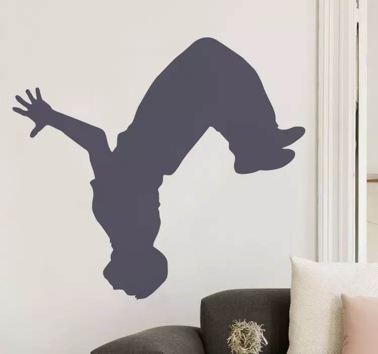 Vinilo decorativo salto mortal parkour - TenVinilo