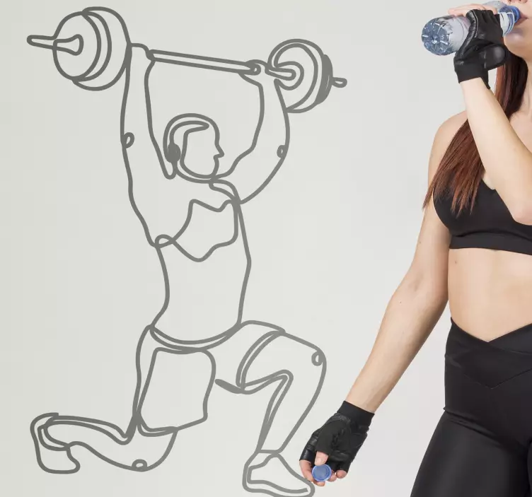 Vinilo Silueta de pesas culturista - TenVinilo