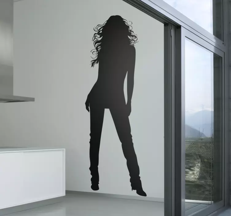 Vinilo decorativo silueta pose mujer - TenVinilo