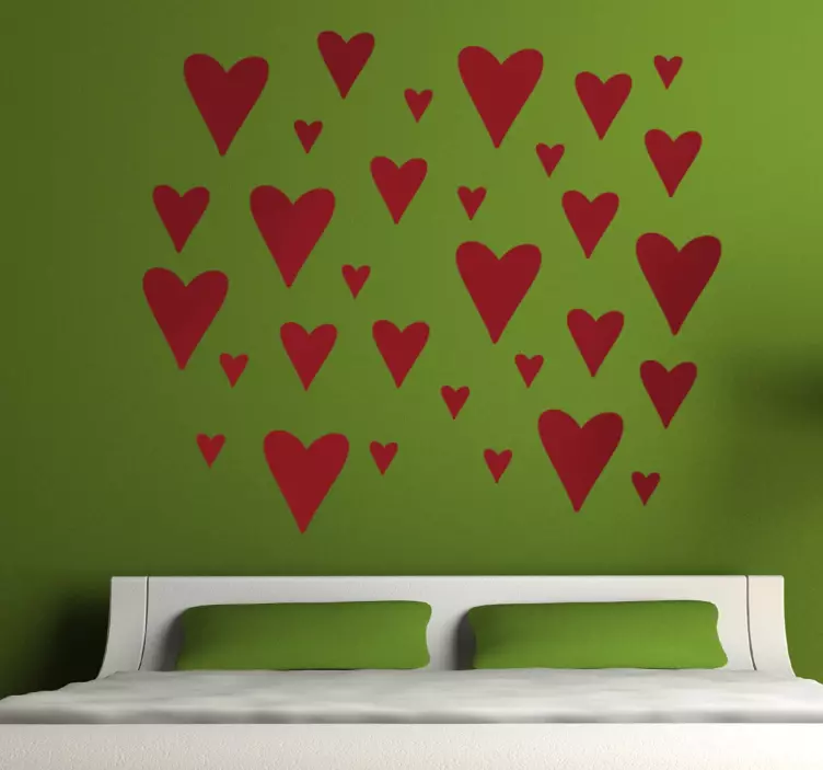 Vinilo decorativo stickers corazones - TenVinilo