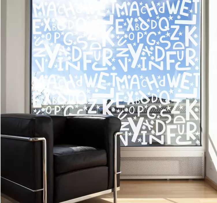 Vinilo para cristal ventana sopa de letras - TenVinilo