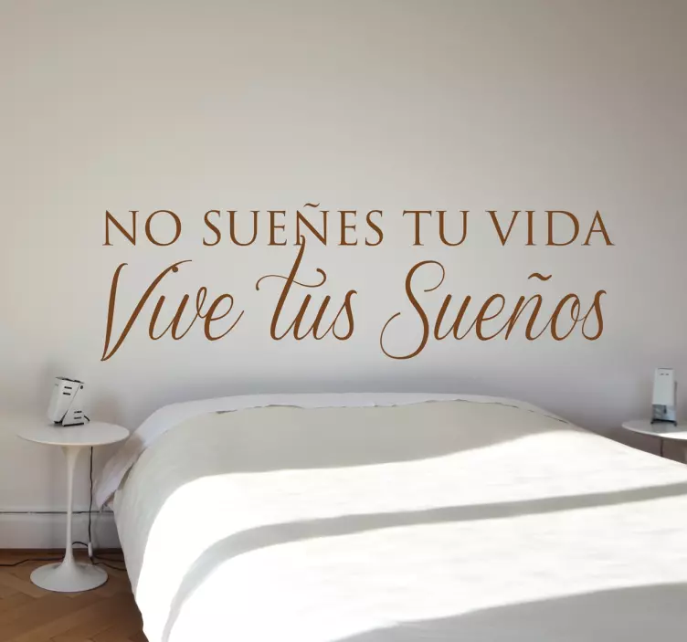 Vinilo pared dormitorio vivir tus sueños - TenVinilo