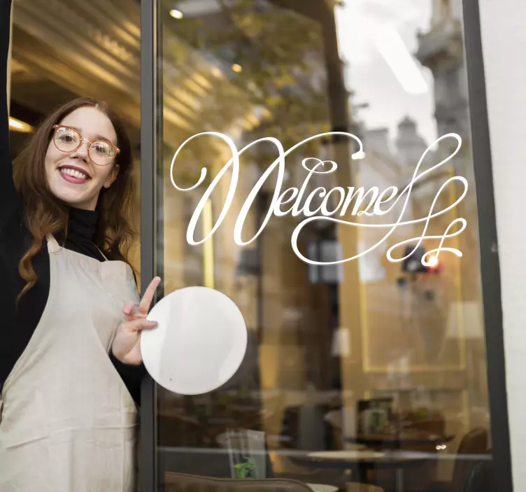 vinilo decorativo welcome caligráfico - TenVinilo