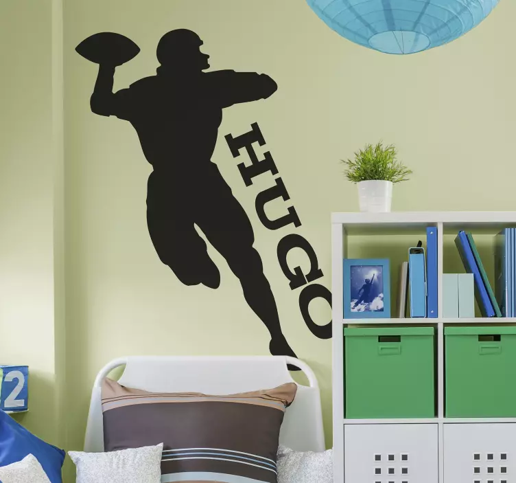 Vinilo deporte pase futbol americano con nombre - TenVinilo