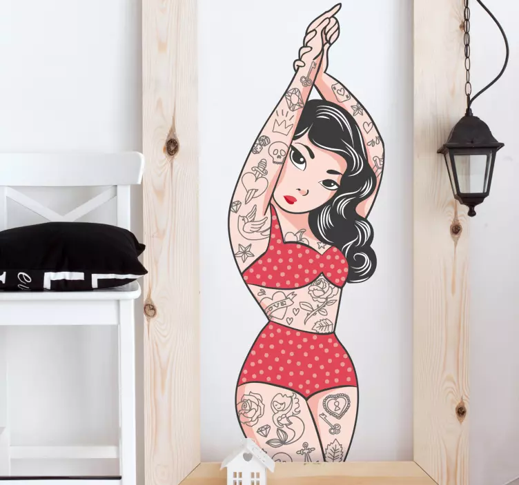 Vinilo dibujo pinup tatuajes - TenVinilo