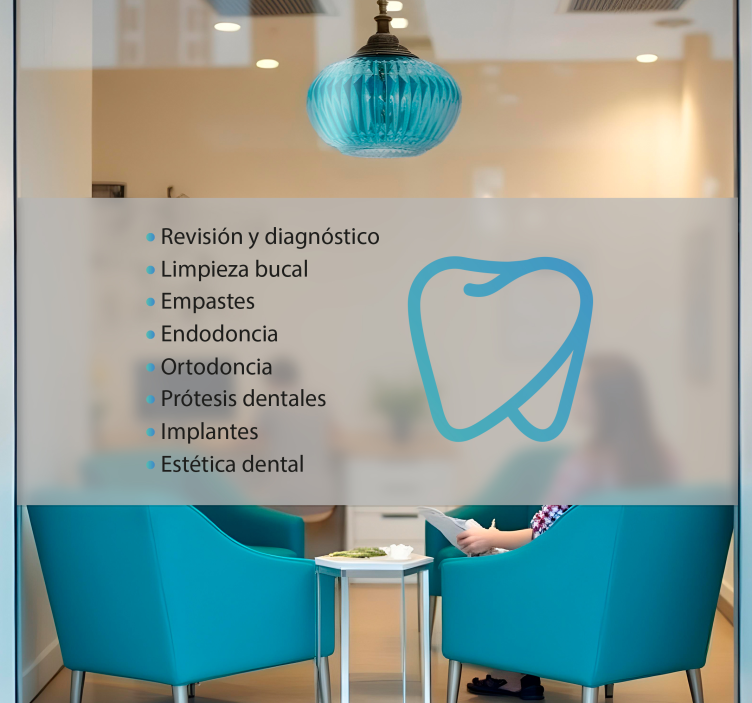 Vinilo escaparate adhesivo translúcido con servicios personalizad - TenVinilo