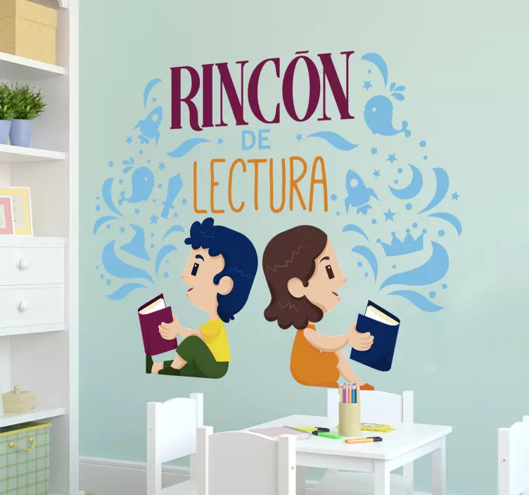 Vinilo escolar rincón de lectura - TenVinilo