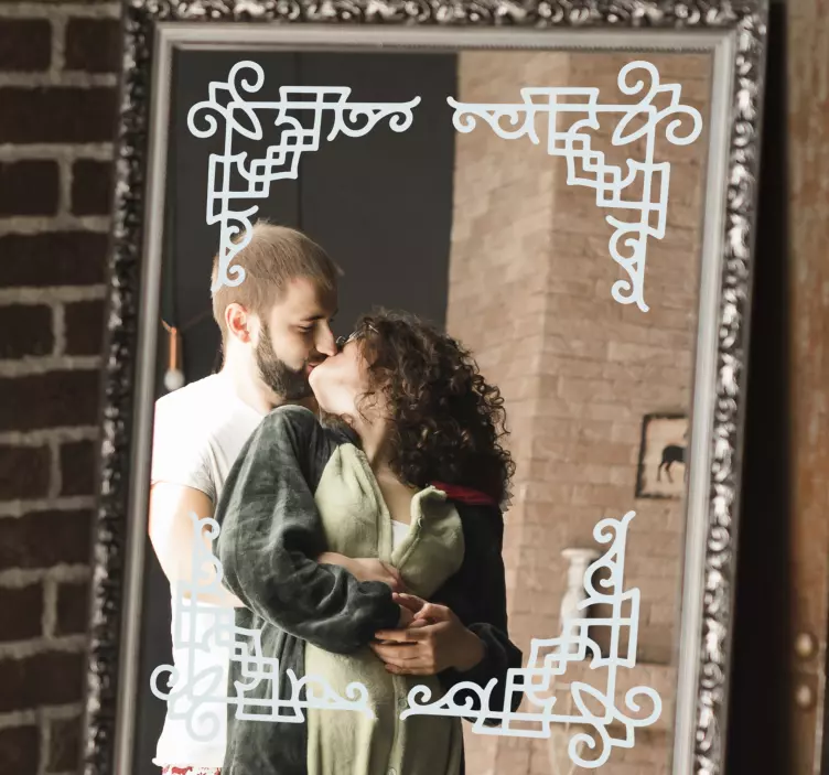 Vinilo adhesivo geométrico de espejo angular - TenVinilo