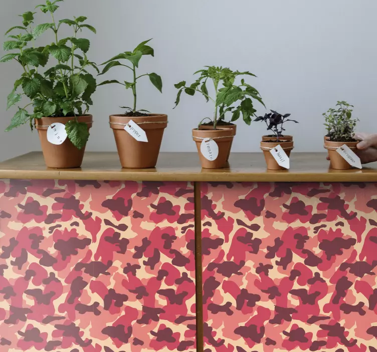 Vinilo estampado decorativo Camuflaje rosa - TenVinilo