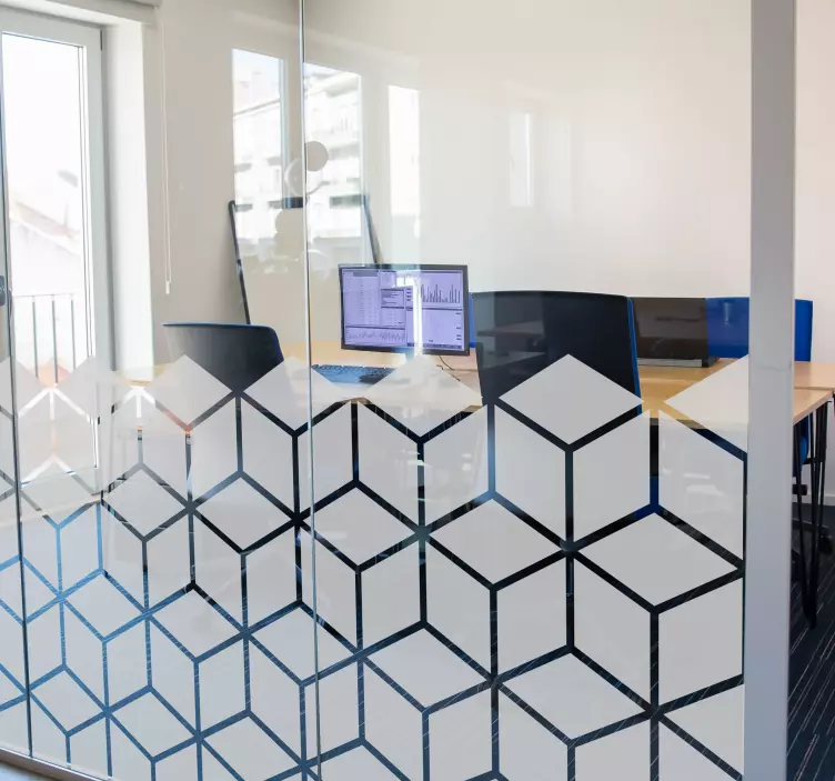 Pegatina con formas cubos geométricos - TenVinilo