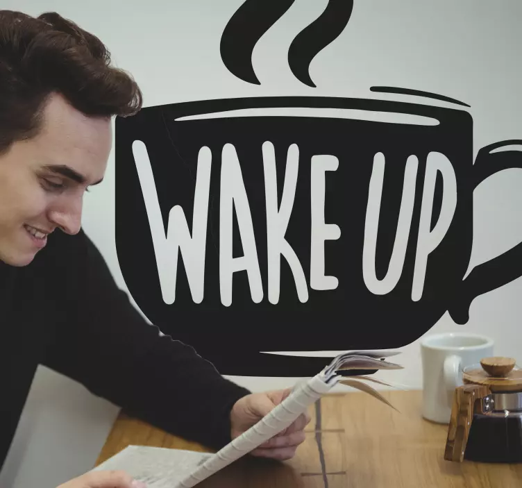 Vinilo frase célebre cita motivadora sobre el café - TenVinilo