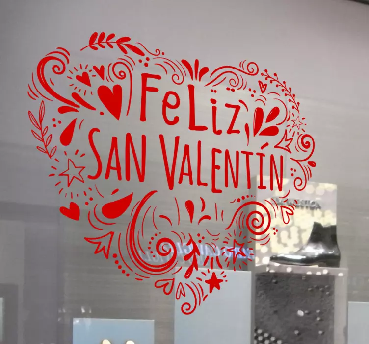 Vinilo frase escaparate San Valentin - TenVinilo