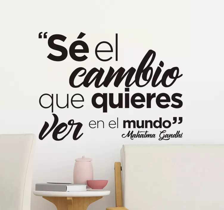 Vinilo frase de gandhi célebre - TenVinilo