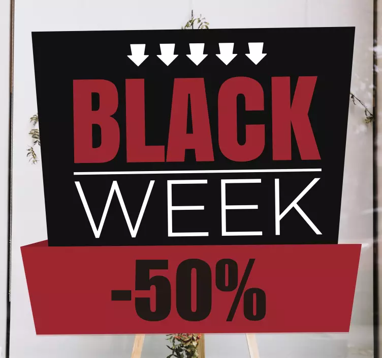 Vinilo frase promo black week descuento - TenVinilo