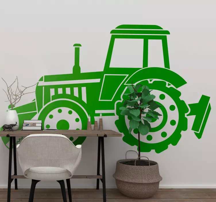 Vinilo industria silueta tractor realista - TenVinilo