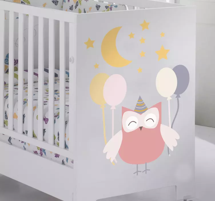 Vinilo infantil búho de fiesta - TenVinilo